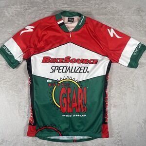 Louis‎ Garneau Cycling Jersey Adult Large Red Cliff Bar 1/2 Zip Short Sleeve